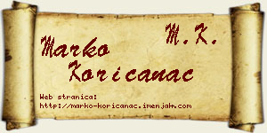 Marko Korićanac vizit kartica